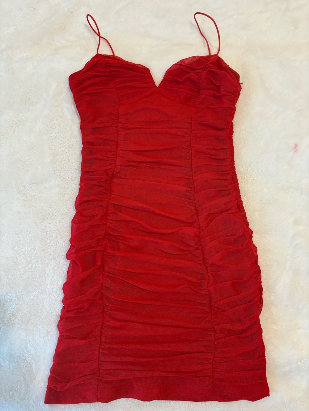 Princess Polly Red Ruched Bodycon Mini Dress